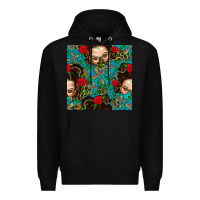 Black Messy Bun Mom And Cross With Leopard Patterns Premium Hoodie - BundleAndBundleShop