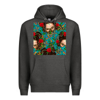 Charcoal Heather Messy Bun Mom And Cross With Leopard Patterns Premium Hoodie - BundleAndBundleShop