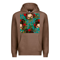 Chestnut Messy Bun Mom And Cross With Leopard Patterns Premium Hoodie - BundleAndBundleShop