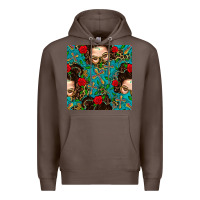 Coffee Messy Bun Mom And Cross With Leopard Patterns Premium Hoodie - BundleAndBundleShop