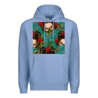 Colony Blue Messy Bun Mom And Cross With Leopard Patterns Premium Hoodie - BundleAndBundleShop