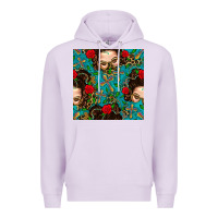 Lilac Messy Bun Mom And Cross With Leopard Patterns Premium Hoodie - BundleAndBundleShop