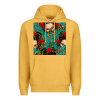 Mustard Messy Bun Mom And Cross With Leopard Patterns Premium Hoodie - BundleAndBundleShop