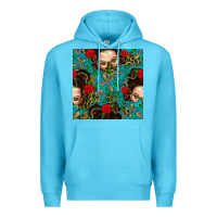 Ocean Blue Messy Bun Mom And Cross With Leopard Patterns Premium Hoodie - BundleAndBundleShop