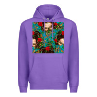 Purple Messy Bun Mom And Cross With Leopard Patterns Premium Hoodie - BundleAndBundleShop
