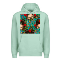 Seafoam Messy Bun Mom And Cross With Leopard Patterns Premium Hoodie - BundleAndBundleShop