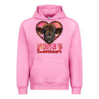 Fuchsia Pink mama's sweetheart highland calf Urban Hoodie - RanaPortraitStore