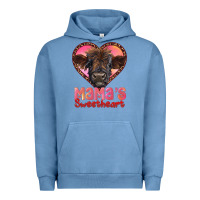 Pigment Pebble Blue mama's sweetheart highland calf Urban Hoodie - RanaPortraitStore