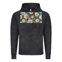 Vintage Black leopard daisy Vintage Hoodie - RanaPortraitStore