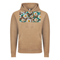 Vintage Coffee leopard daisy Vintage Hoodie - RanaPortraitStore
