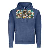 Vintage Denim leopard daisy Vintage Hoodie - RanaPortraitStore