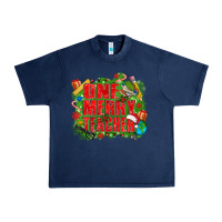 Navy one merry teacher Urban Heavy Tee - texasbilliewilder