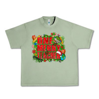 Oil Green one merry teacher Urban Heavy Tee - texasbilliewilder