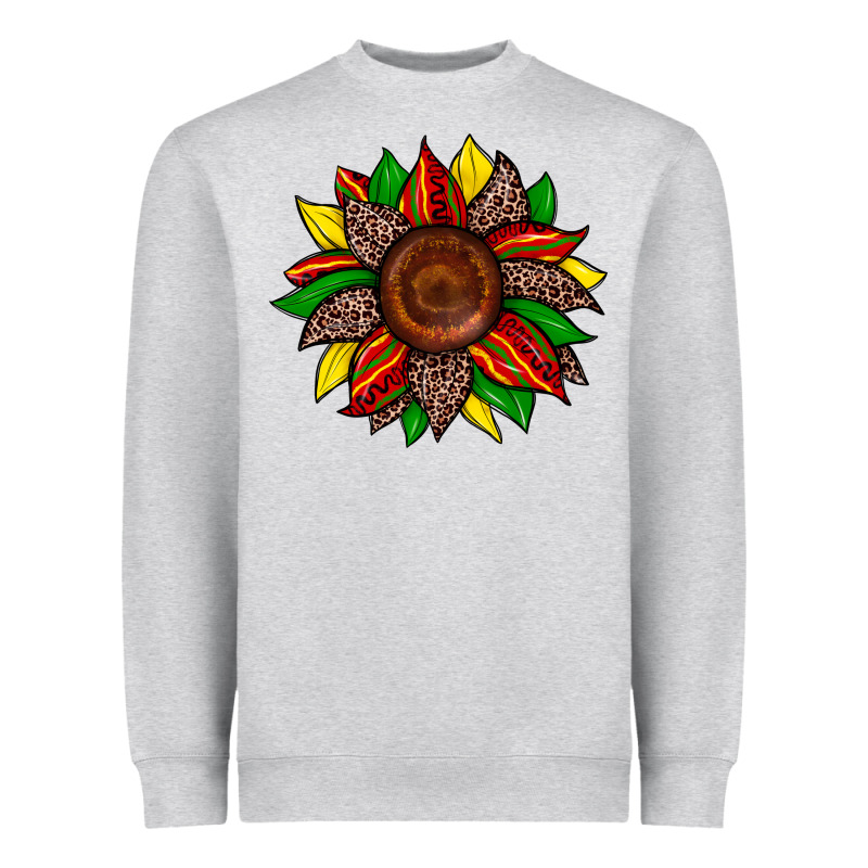 Juneteenth Leopard Sunflower Heavyweight Sweatshirt by Zillion Design Studio | Teevron