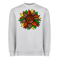 Heather Grey juneteenth leopard sunflower Heavyweight Sweatshirt - Zillion Design Studio