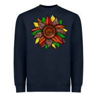 Navy juneteenth leopard sunflower Heavyweight Sweatshirt - Zillion Design Studio