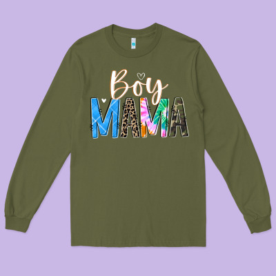 Boy Mama  Black Long Sleeve Tee Designed By Jahusdesignshop