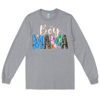 Heather Grey boy mama  black Long Sleeve Tee - JahusDesignShop