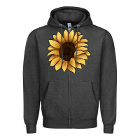 Charcoal Heather sunflower Zipper Hoodie - JahusDesignShop