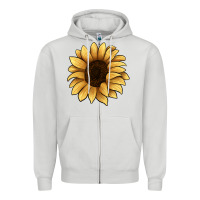 Dove Grey sunflower Zipper Hoodie - JahusDesignShop