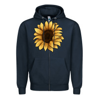 Navy sunflower Zipper Hoodie - JahusDesignShop