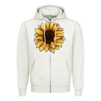 Oatmeal Heather sunflower Zipper Hoodie - JahusDesignShop