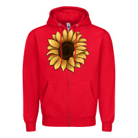 Red sunflower Zipper Hoodie - JahusDesignShop