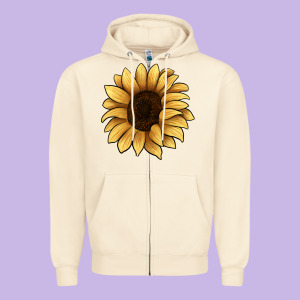Sunflower Zipper Hoodie Designed By Jahusdesignshop