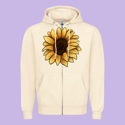 Sunflower Zipper Hoodie Designed By Jahusdesignshop