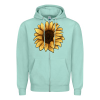 Seafoam sunflower Zipper Hoodie - JahusDesignShop