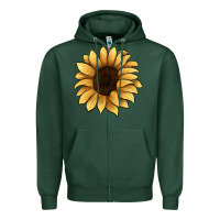 Sports Green sunflower Zipper Hoodie - JahusDesignShop