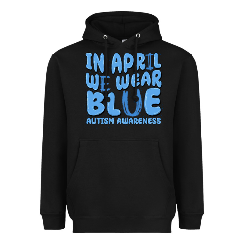 In April We Wear Blue Autism Awareness Heavyweight Hoodie by MaliasSmallBusiness | Teevron