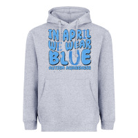 Heather Grey in april we wear blue autism awareness Heavyweight Hoodie - MaliasSmallBusiness