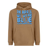 Toasted Coconut in april we wear blue autism awareness Heavyweight Hoodie - MaliasSmallBusiness