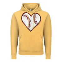 Vintage Mustard baseball heart Vintage Hoodie - texasbilliewilder