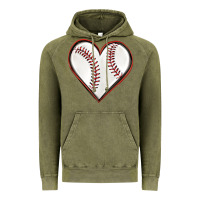 Vintage Olive baseball heart Vintage Hoodie - texasbilliewilder