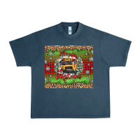 Midnight Navy Christmas school bus Urban Heavy Tee - texasbilliewilder