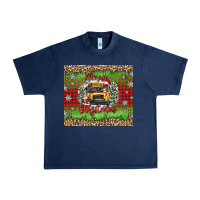 Navy Christmas school bus Urban Heavy Tee - texasbilliewilder