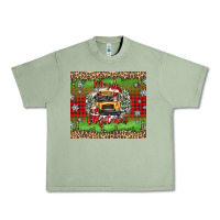Oil Green Christmas school bus Urban Heavy Tee - texasbilliewilder