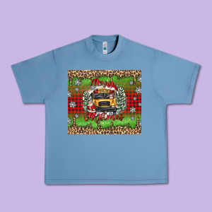 Christmas School Bus Urban Heavy Tee Designed By Texasbilliewilder