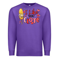 Purple i like you elote mexican valentines day Premium Sweatshirt - MaliasSmallBusiness