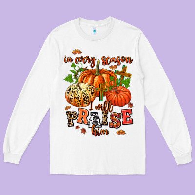 In Every Season I Will Praise Him Long Sleeve Tee Designed By Adodesignshop