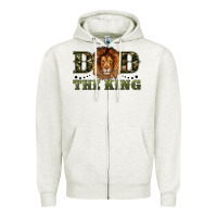 Oatmeal Heather dad the king Zipper Hoodie - Artiststas