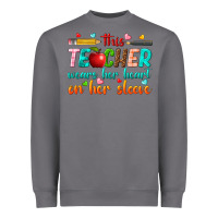 Storm this teacher wears her heart on her sleeve Heavyweight Sweatshirt - texasbilliewilder