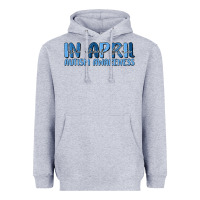 Heather Grey in april we wear blue autism awareness Heavyweight Hoodie - MaliasSmallBusiness