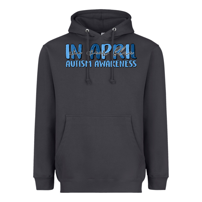 In April We Wear Blue Autism Awareness Heavyweight Hoodie by MaliasSmallBusiness | Teevron