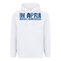 White in april we wear blue autism awareness Heavyweight Hoodie - MaliasSmallBusiness