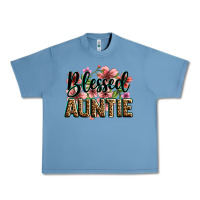 Pebble Blue flowers blessed auntie Urban Heavy Tee - Zillion Design Studio