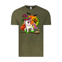 Vintage Olive halloween unicorn Vintage Tee - Zillion Design Studio