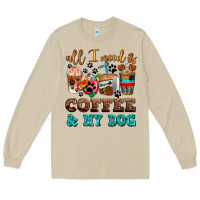 Mushroom all i need is coffee and my dog Long Sleeve Tee - AdoDesignShop